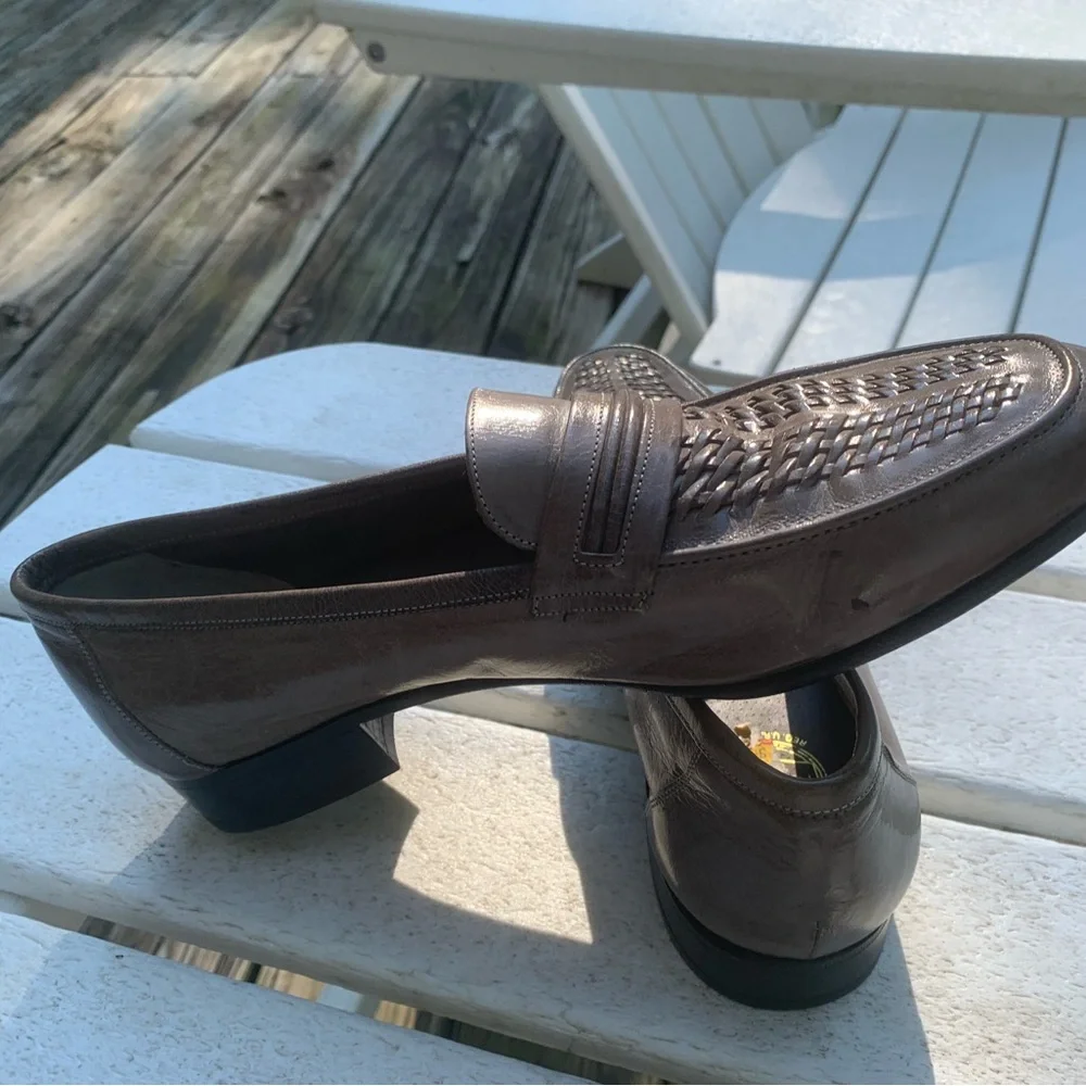 Florsheim Rucci Weave Loafers Men’s  8 D Women’s 10 D Made In Italy New Leather
